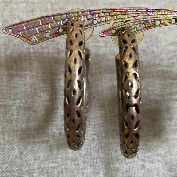 Vintage Hoops with Antique Silver Look - Picture 3 of 3